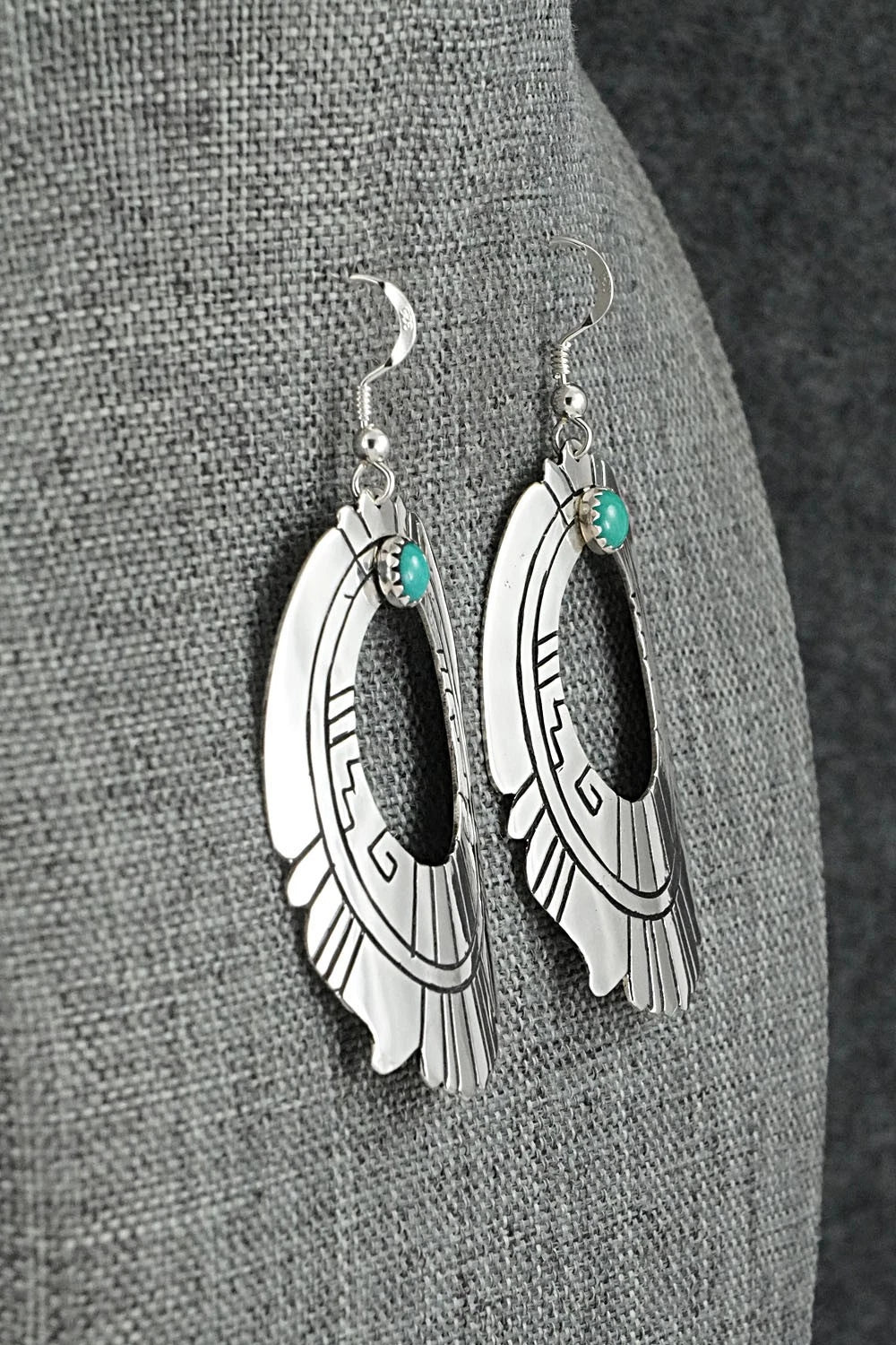 Turquoise & Sterling Silver Earrings - Rosita Singer