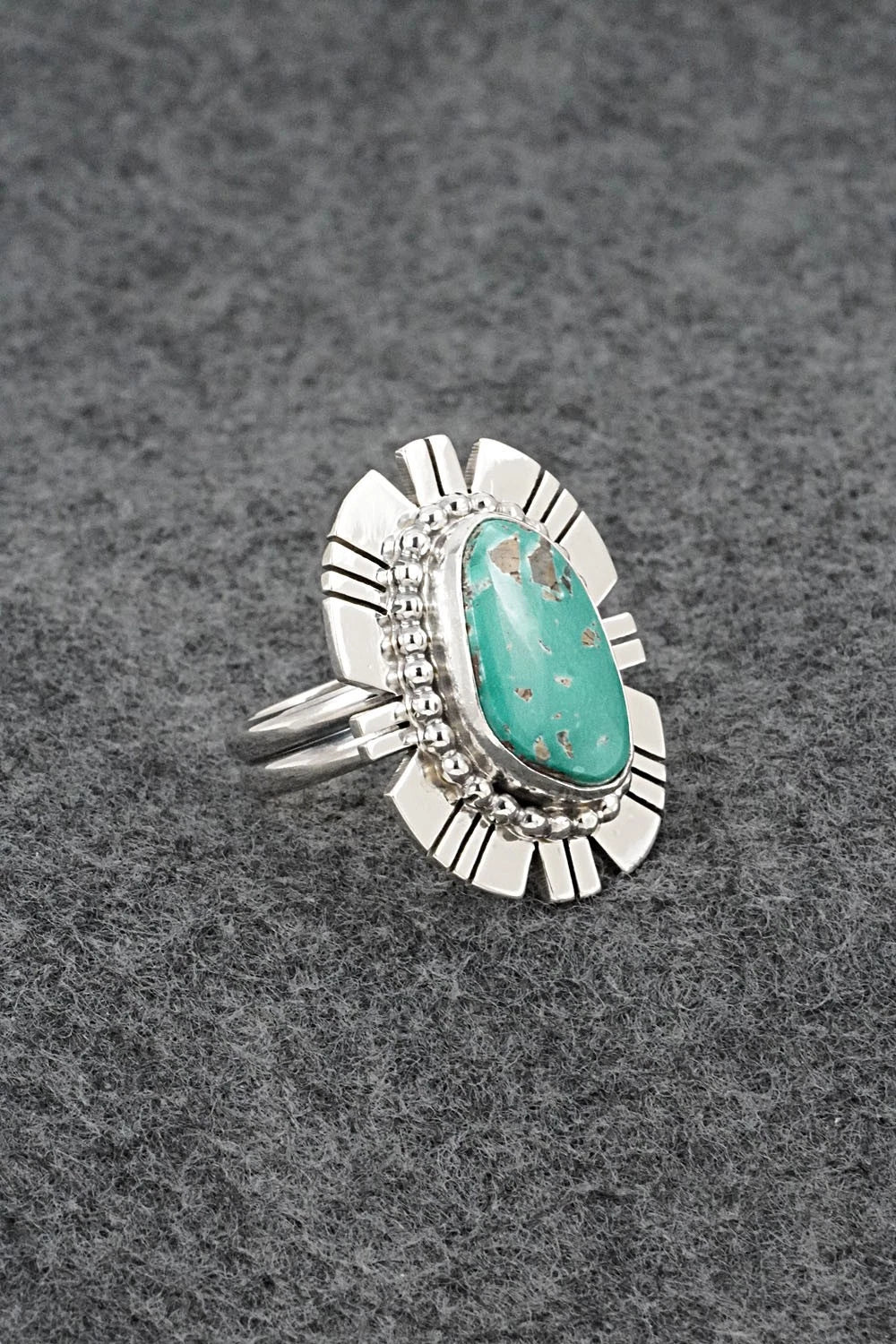 Turquoise & Sterling Silver Ring - Randy Billy - Adjustable