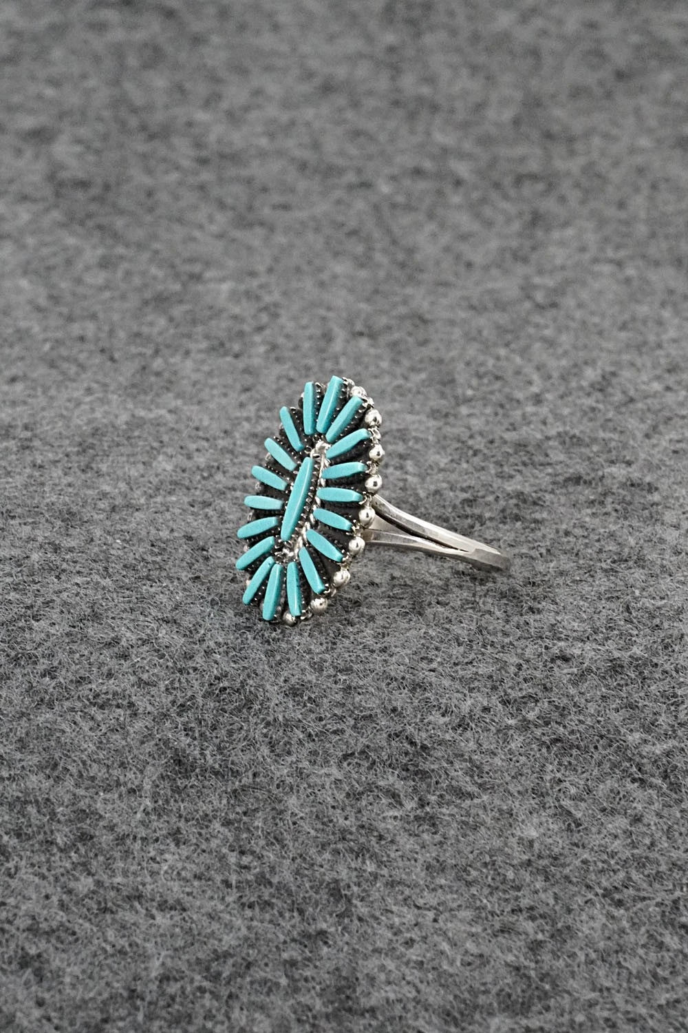 Turquoise & Sterling Silver Ring - Fritzon Owaleon - Size 9