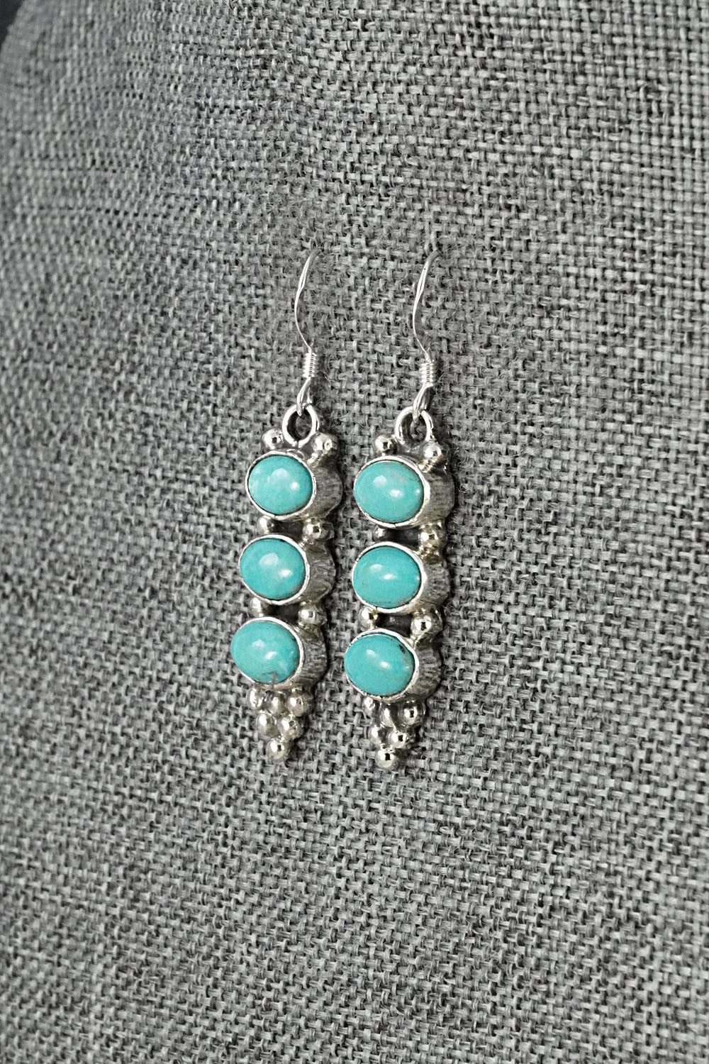 Turquoise & Sterling Silver Earrings - Gary Shorty