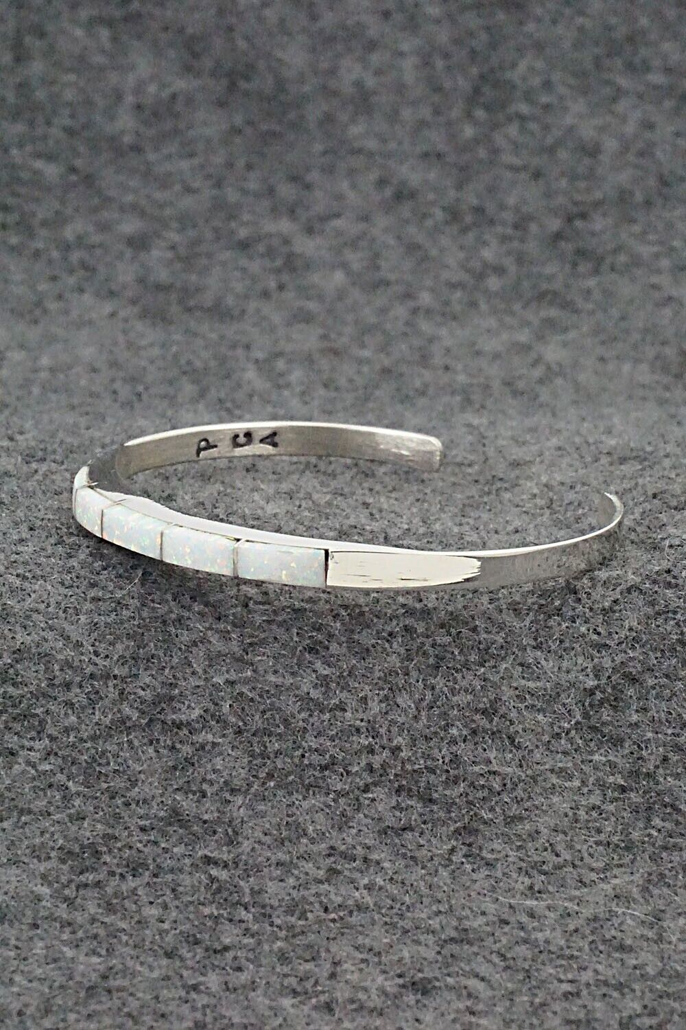 Opalite & Sterling Silver Inlay Bracelet - Phyllis Albert