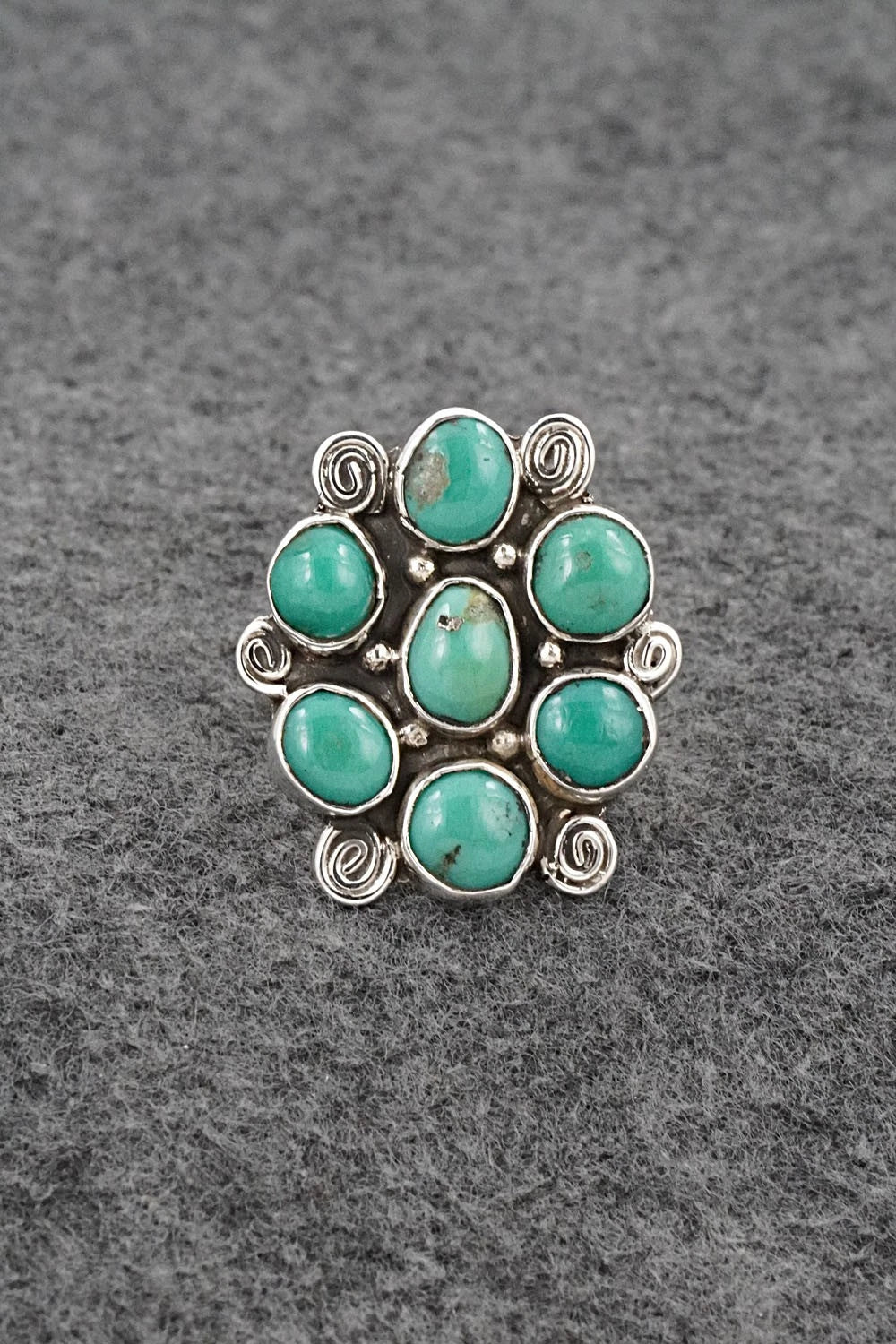 Turquoise & Sterling Silver Ring - Priscilla Reeder - Size 9.5