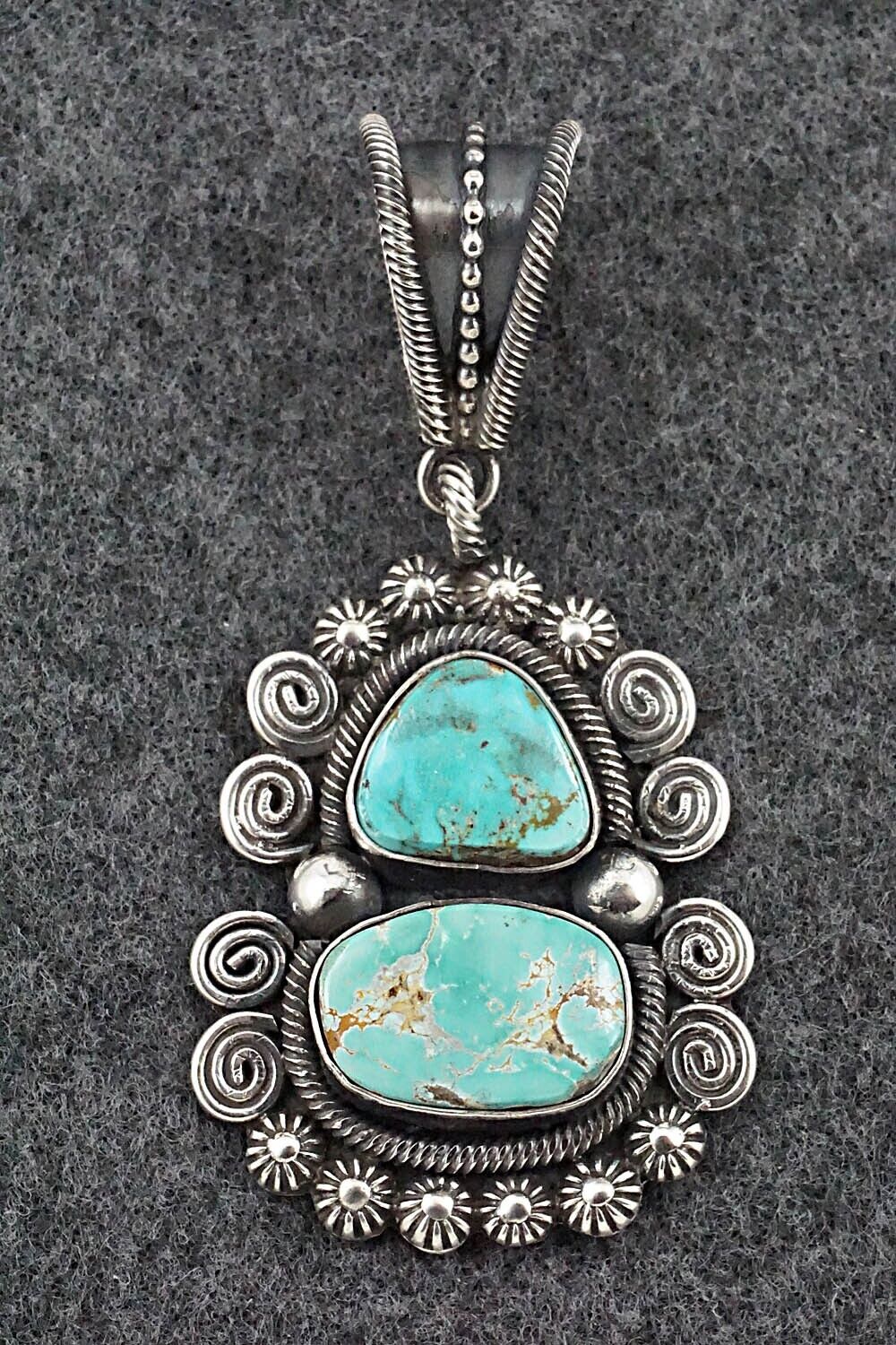 Turquoise & Sterling Silver Pendant - Jess Martinez