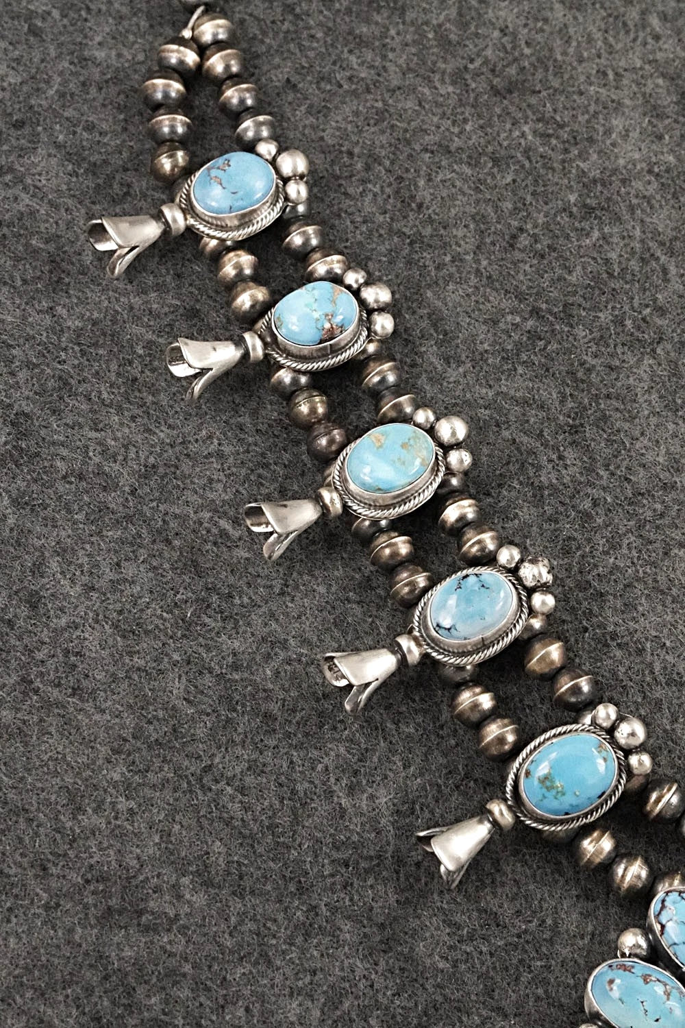 Turquoise & Sterling Silver Squash Blossom Set - Darrin Livingston
