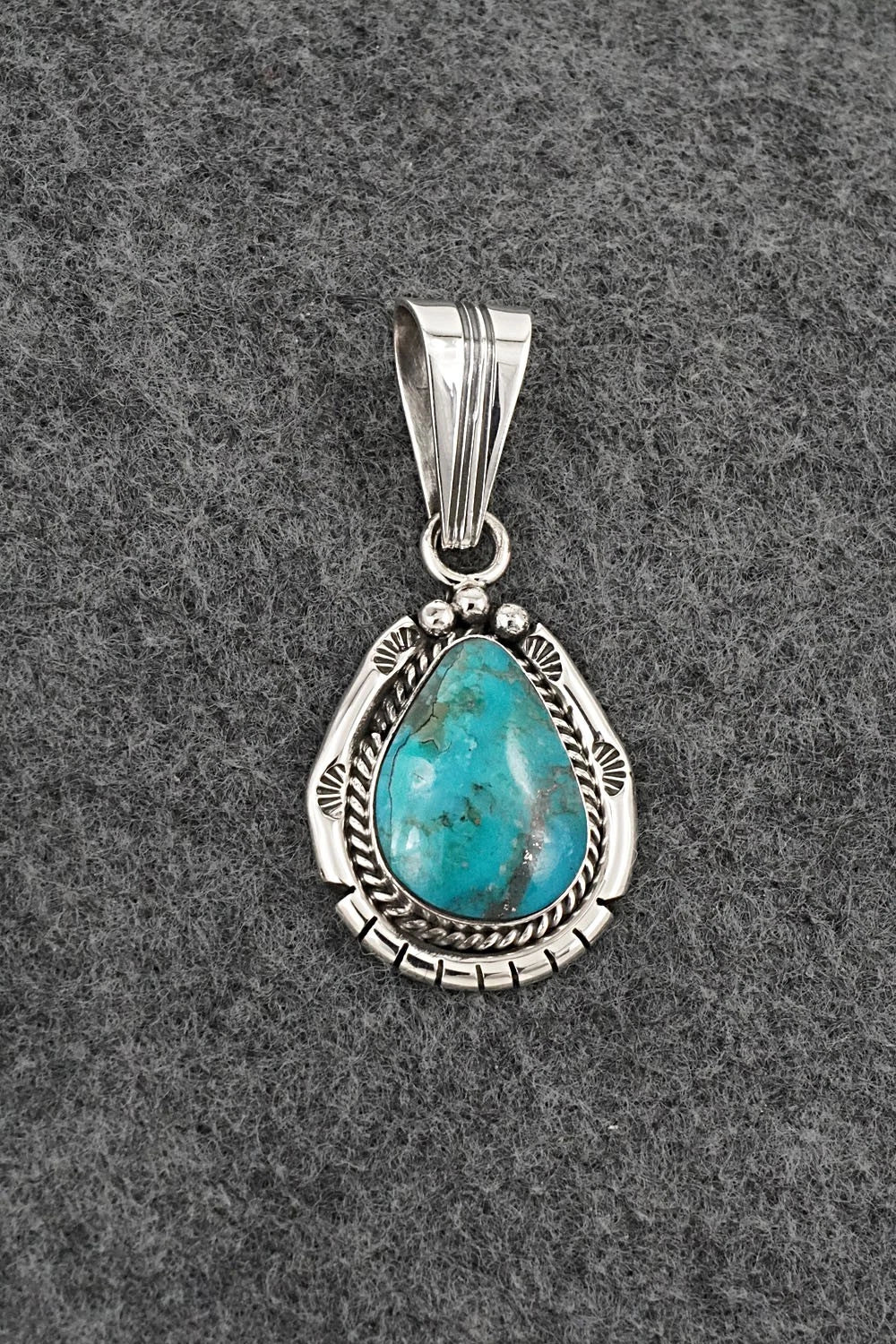 Turquoise & Sterling Silver Pendant - Samuel Yellowhair