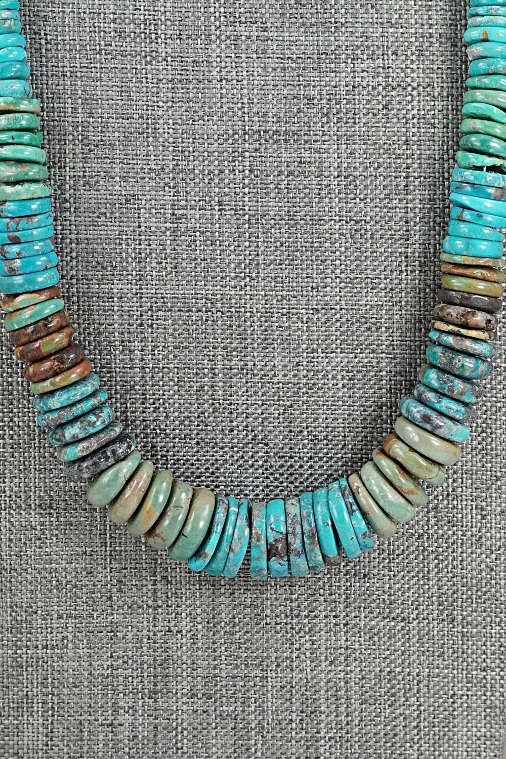 Turquoise & Sterling Silver Necklace 22" - Doreen Jake