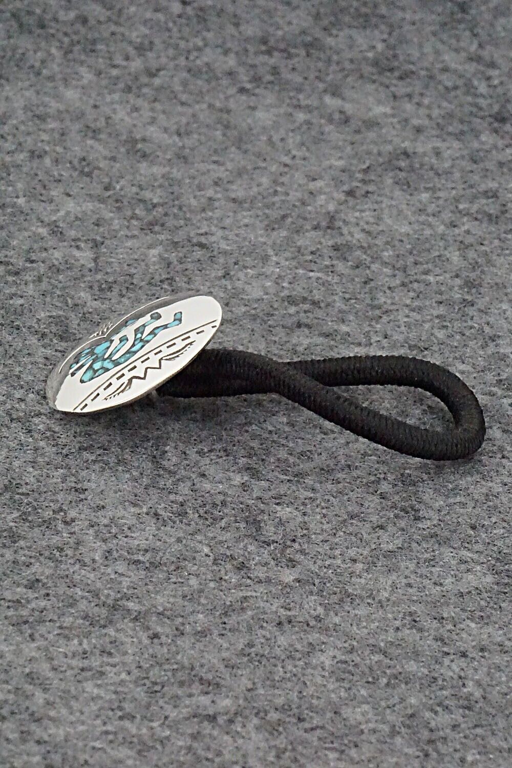Turquoise & Sterling Silver Hair Tie - Joleen Yazzie
