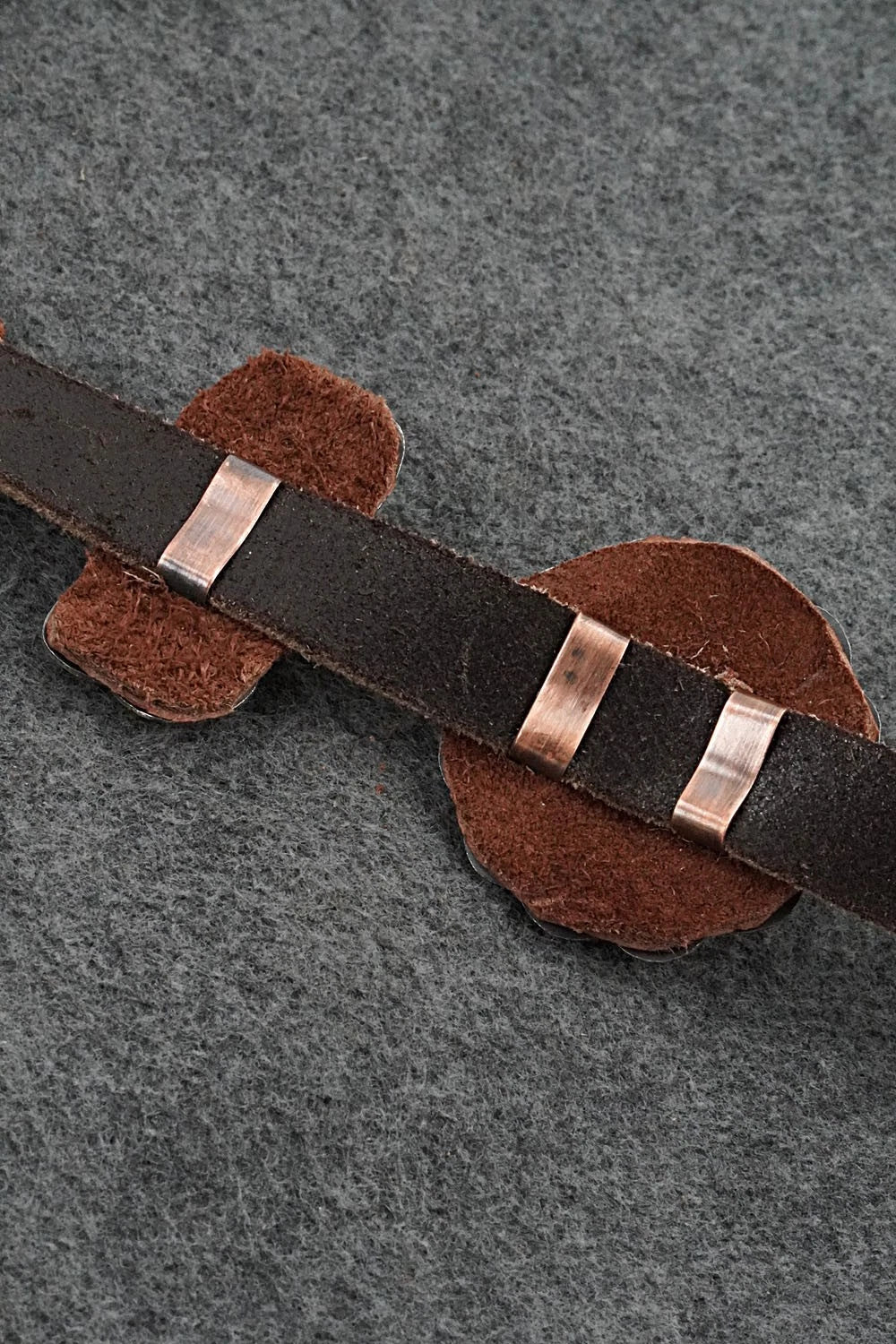 Turquoise, Sterling Silver & Leather Concho Belt - Dan Morgan