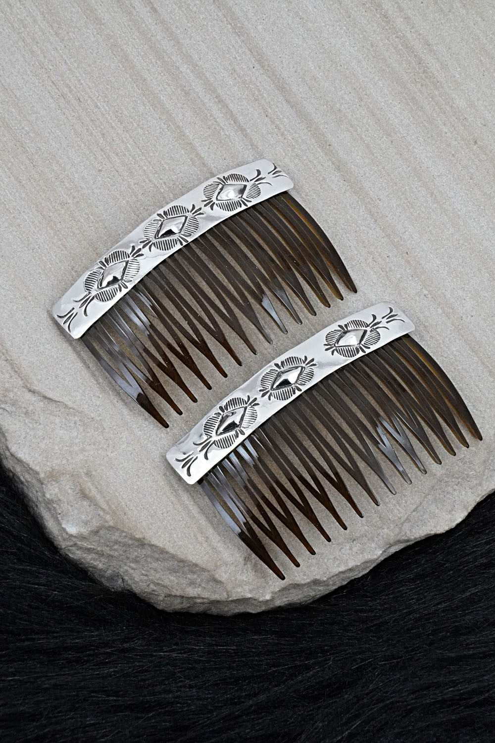 Sterling Silver Hair Combs - Bertha Begay