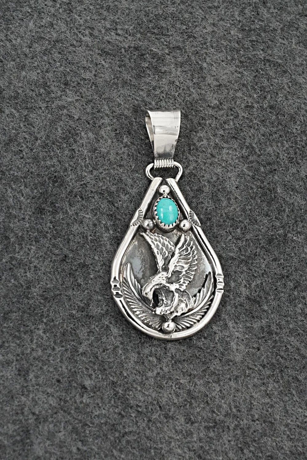 Turquoise & Sterling Silver Pendant - Darrell Morgan