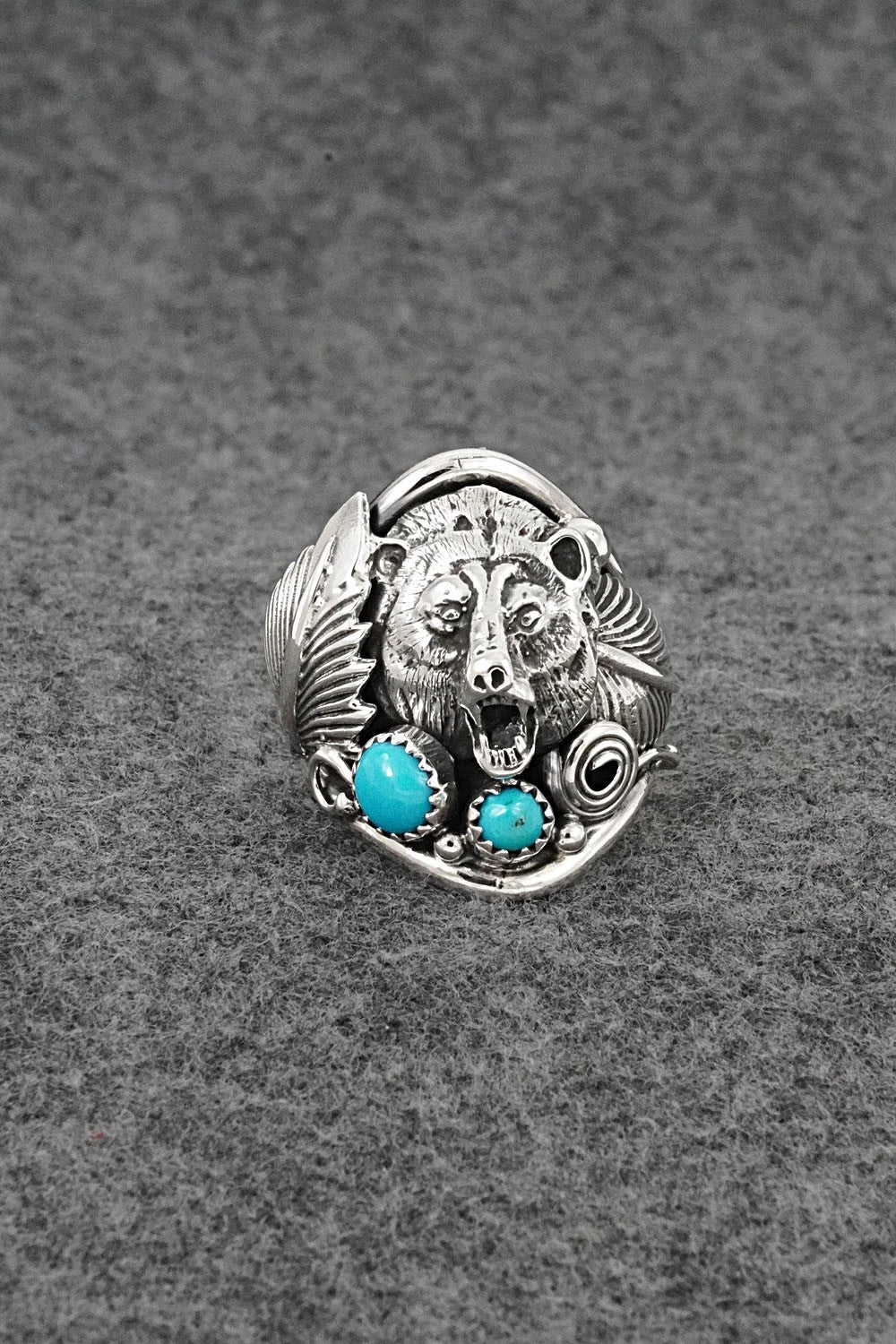 Turquoise & Sterling Silver Ring - Darrell Morgan - Size 10