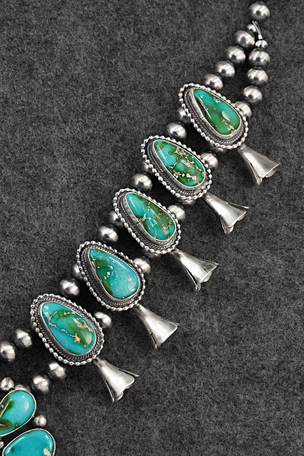 Turquoise & Sterling Silver Squash Blossom Set - Darrin Livingston