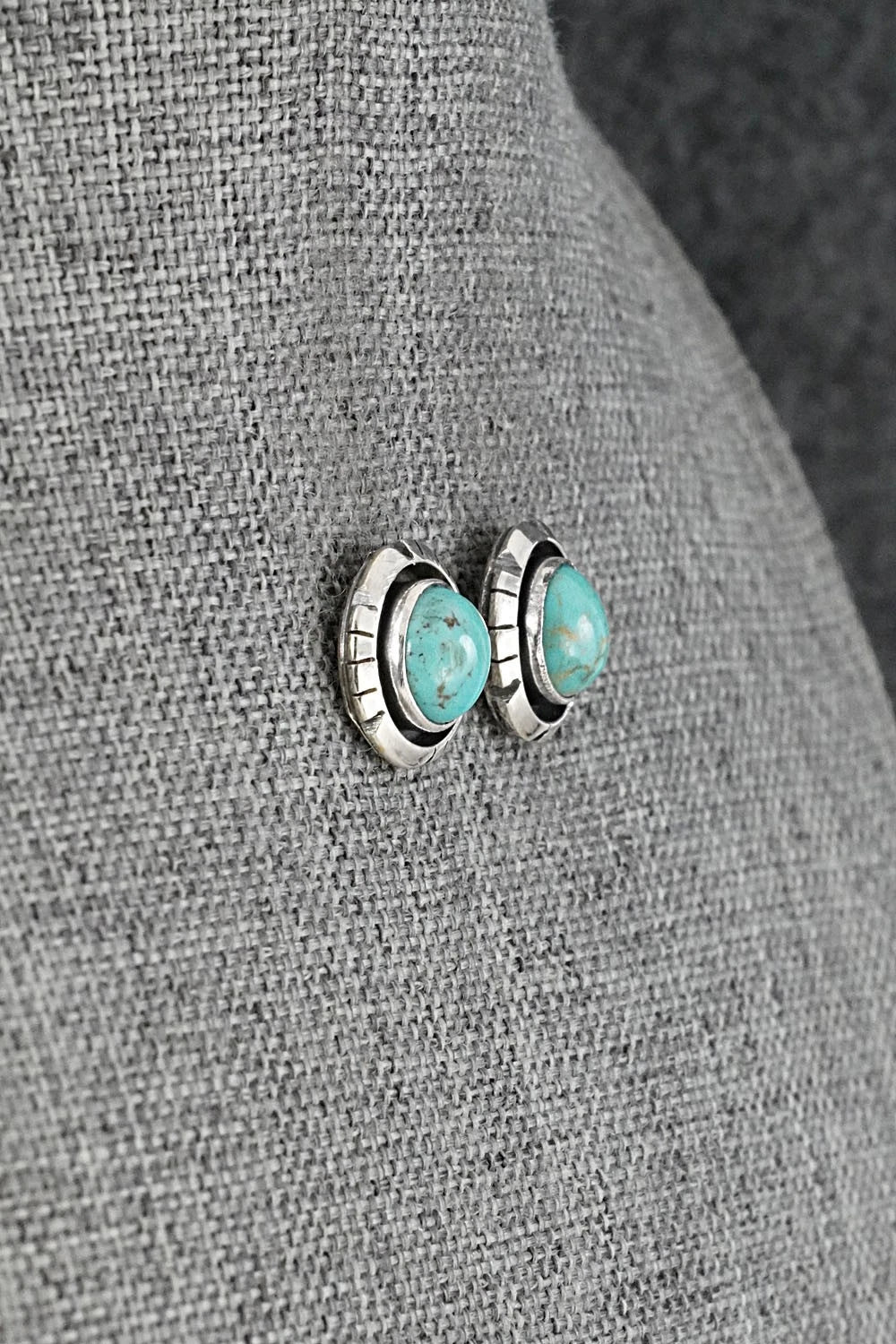 Turquoise & Sterling Silver Earrings - Amos Begay