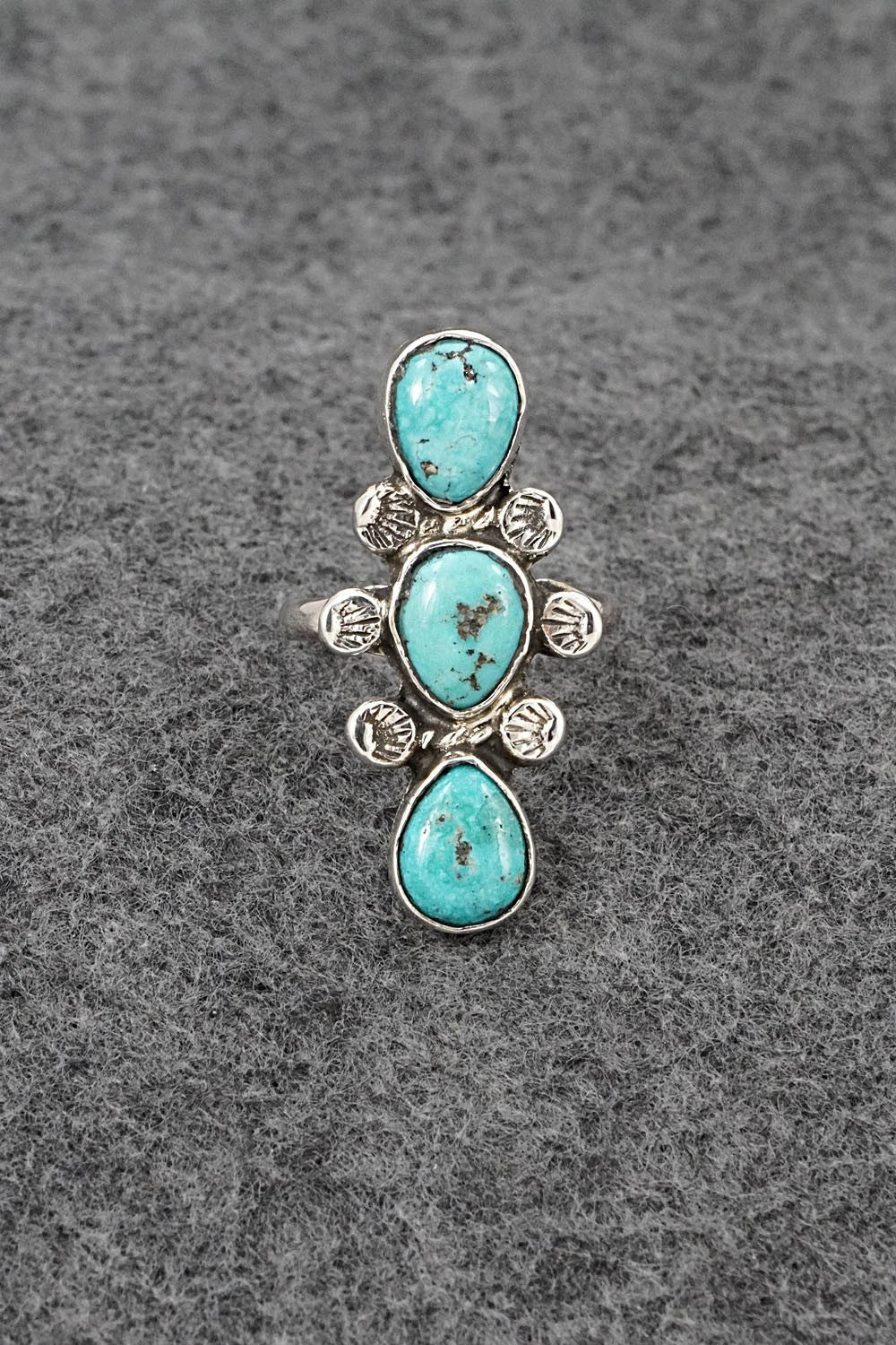 Turquoise & Sterling Silver Ring - Priscilla Reeder - Size 8