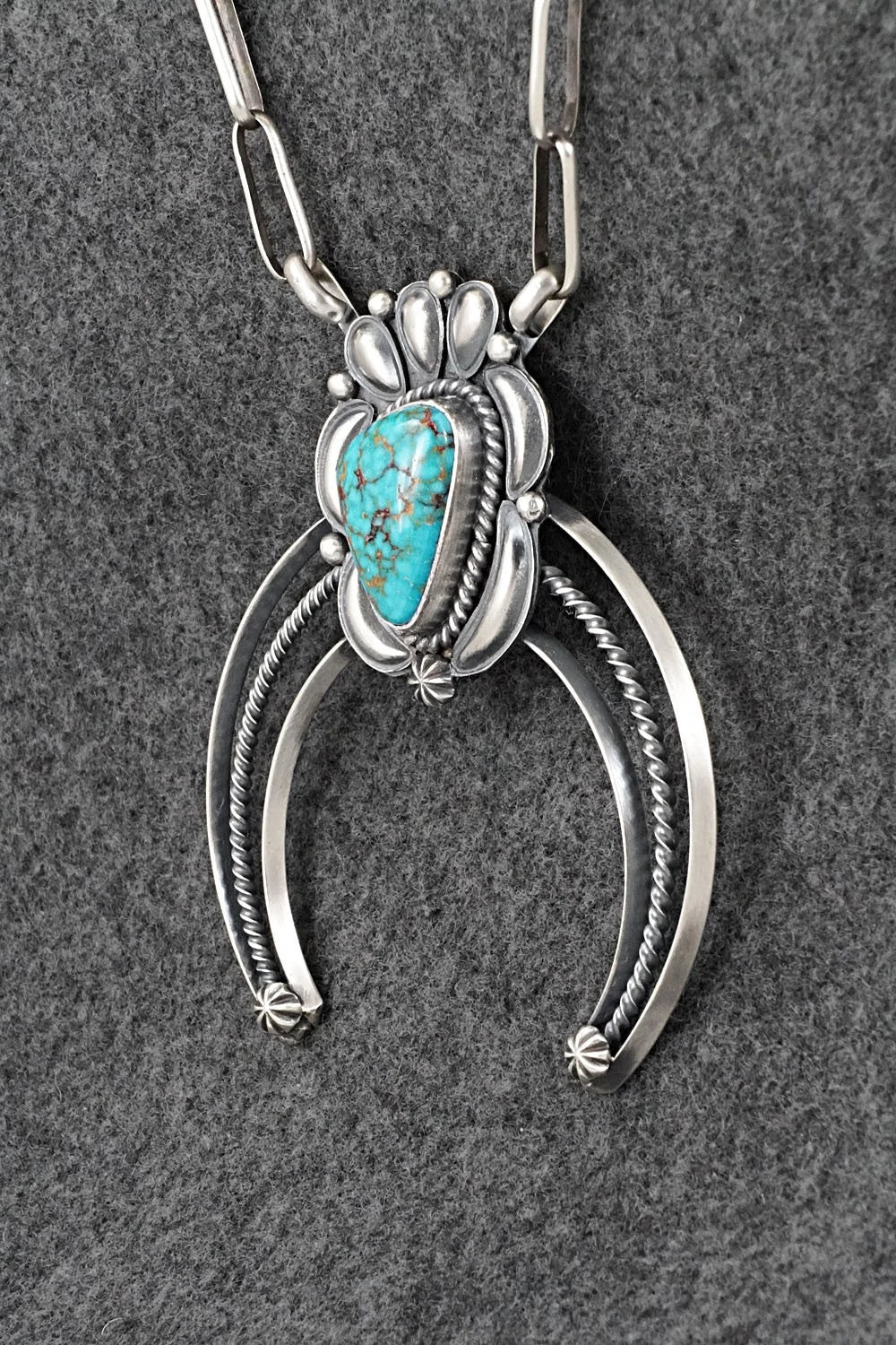 Turquoise & Sterling Silver Necklace - Raymond Delgarito
