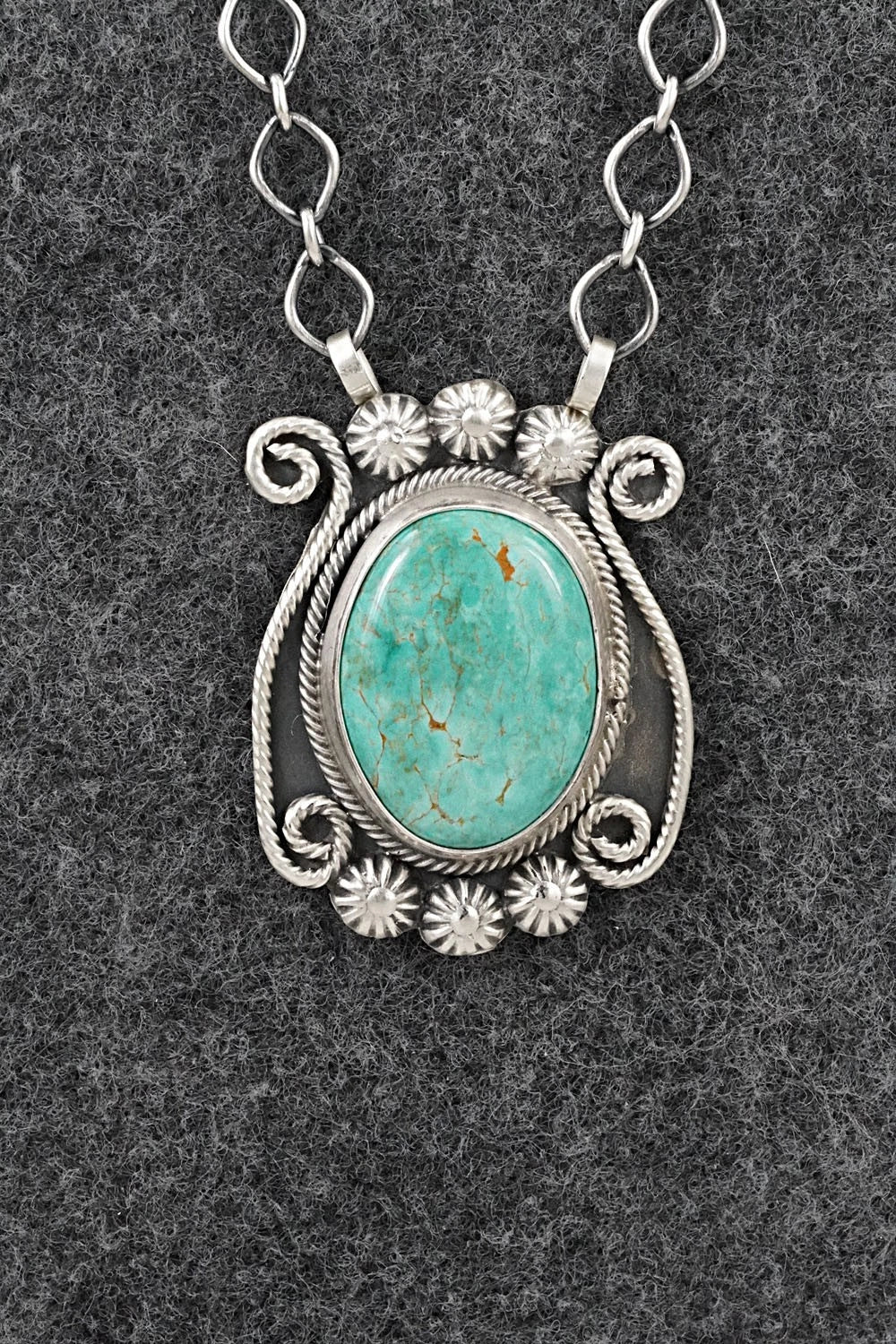 Turquoise & Sterling Silver Necklace - Cordell Platero