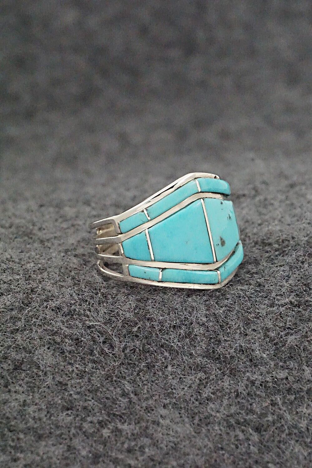 Turquoise & Sterling Silver Ring - Andrew Enrico - Size 8