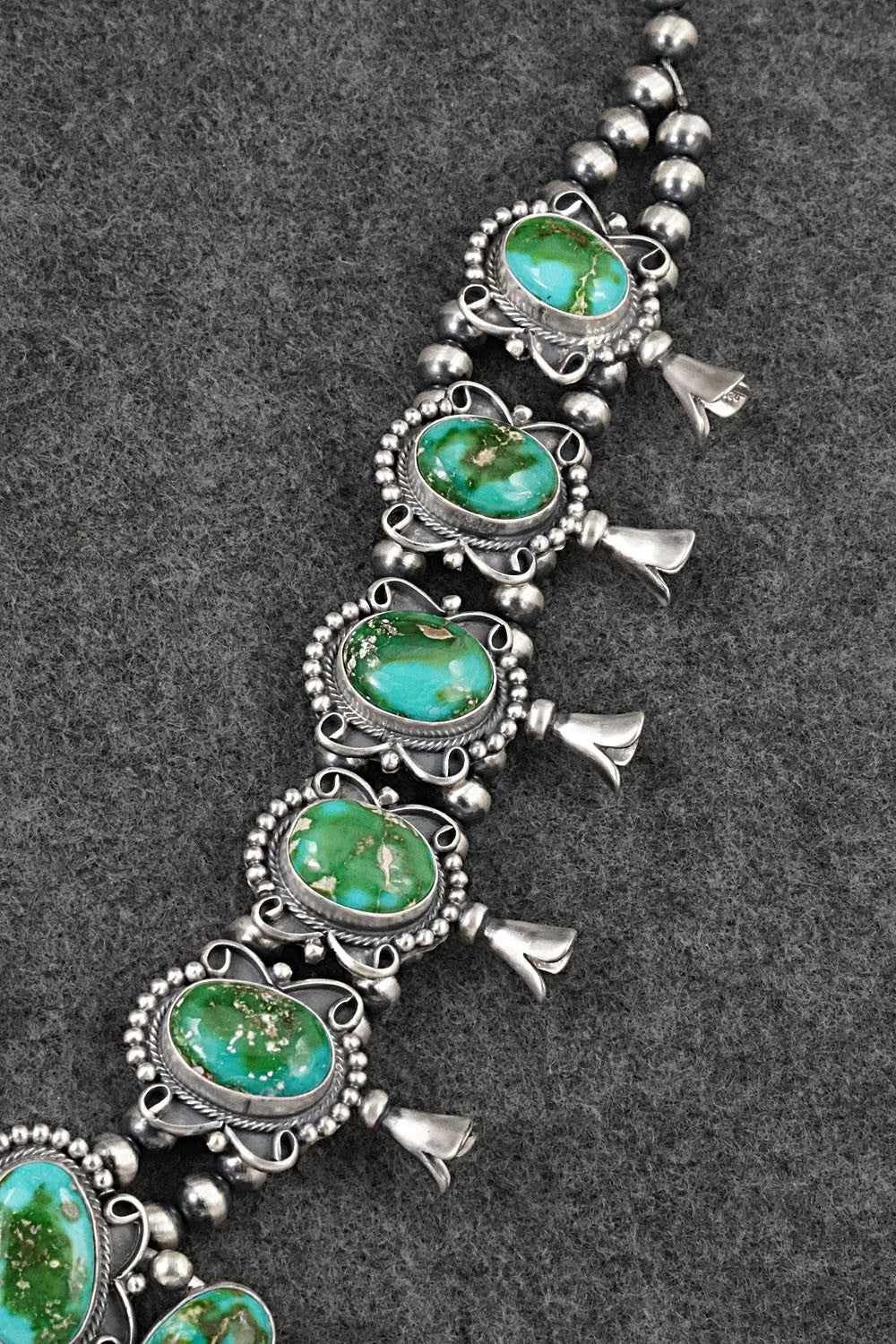 Turquoise & Sterling Silver Squash Blossom Set - Darrin Livingston