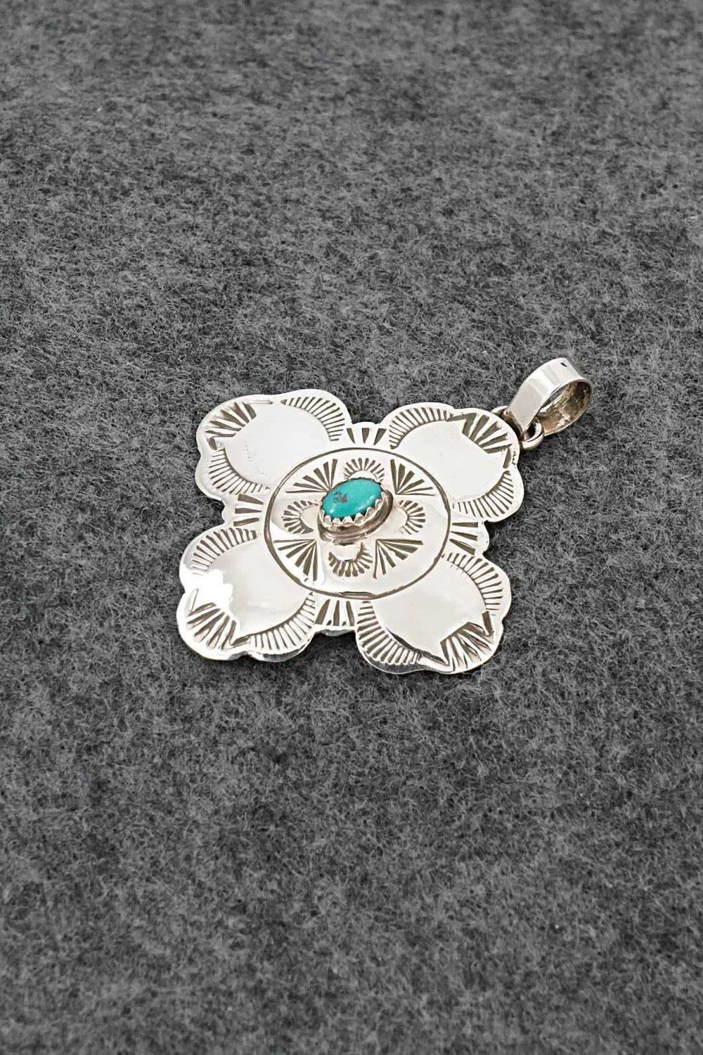 Turquoise & Sterling Silver Pendant - Bertha Begay