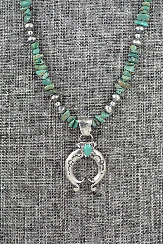 Turquoise & Sterling Silver Necklace 18" - Louise Joe