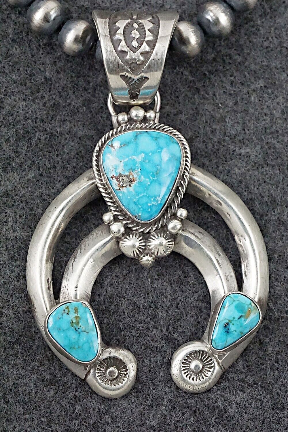 Turquoise & Sterling Silver Necklace - Tom Lewis