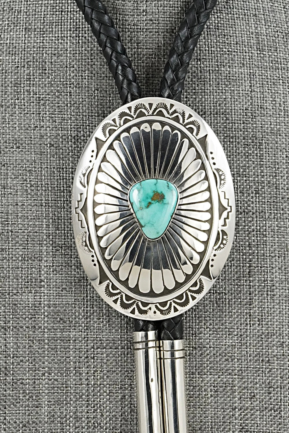 Turquoise & Sterling Silver Bolo Tie and Buckle - Charlie John