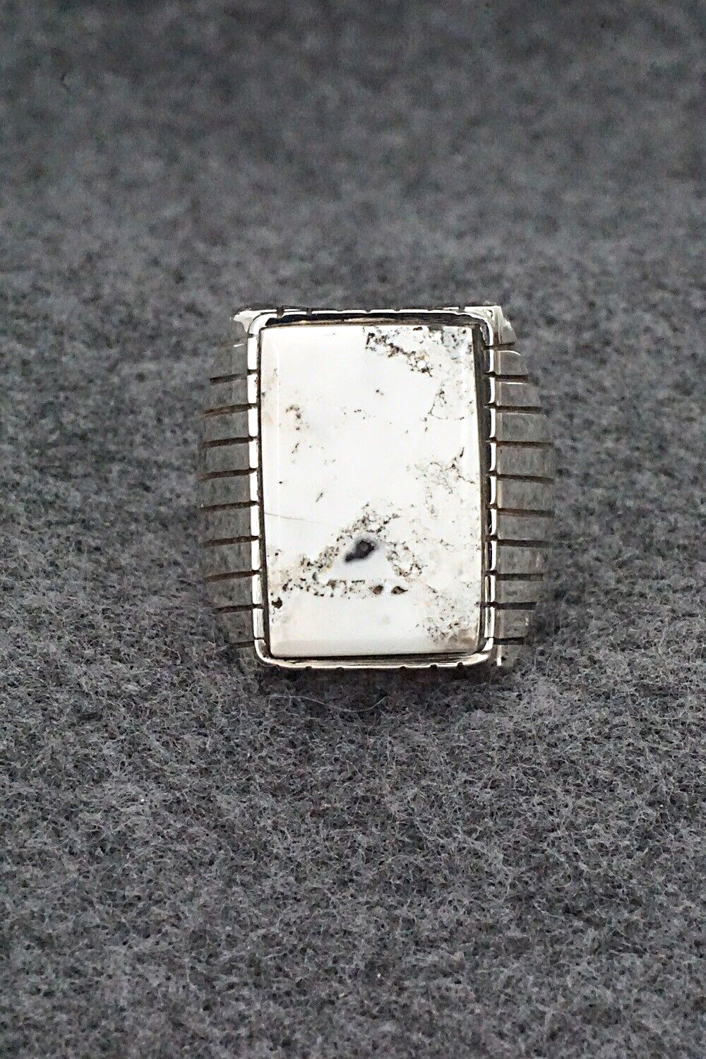 White Buffalo & Sterling Silver Ring - Trevor Jack - Size 12.75