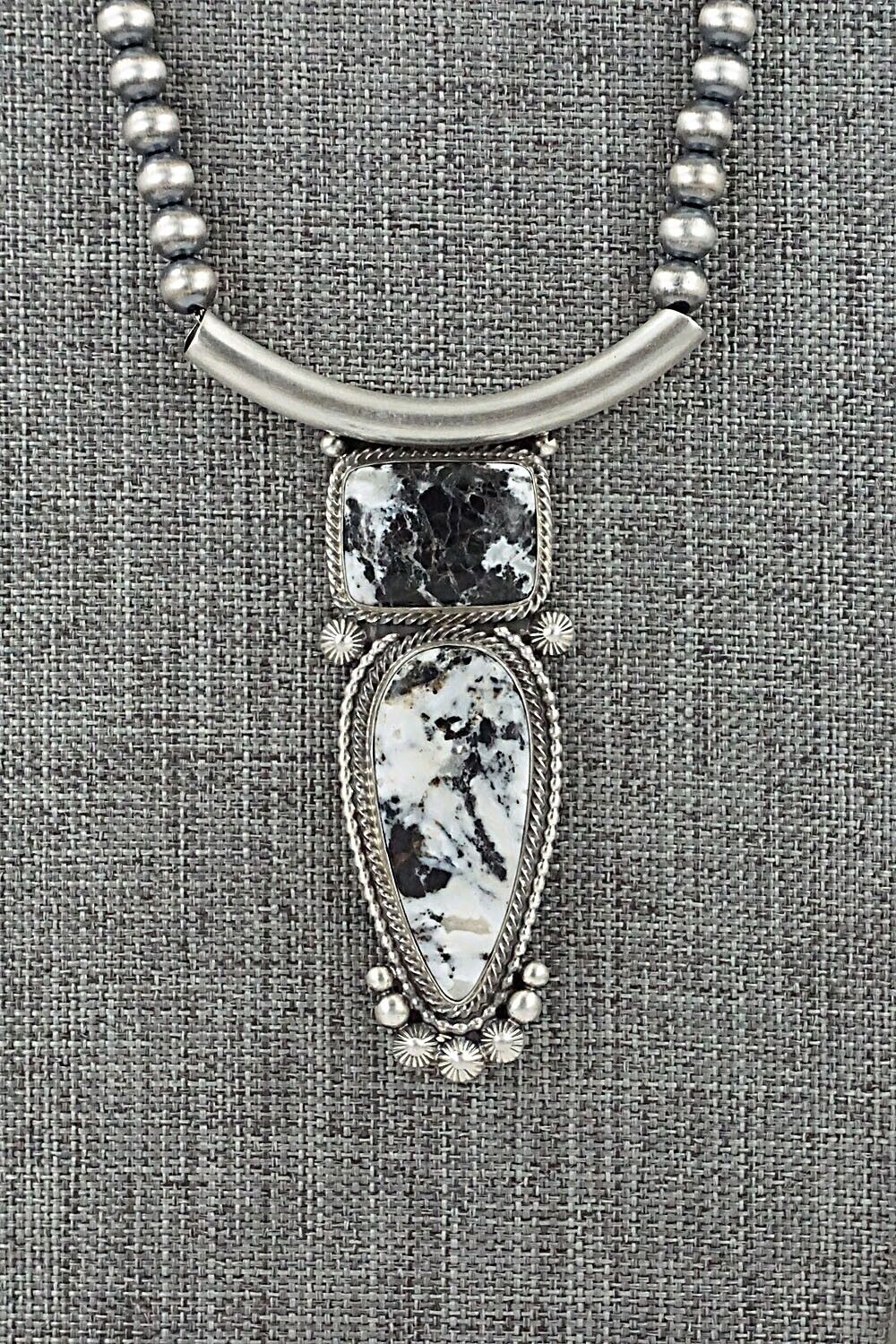 White Buffalo & Sterling Silver Necklace - Tom Lewis