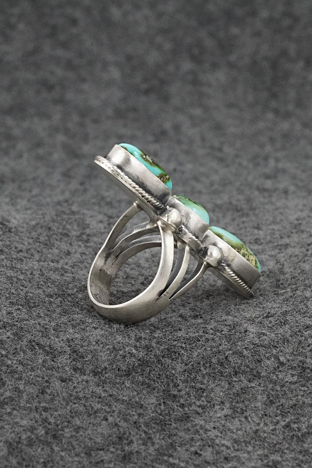 Turquoise & Sterling Silver Ring - Bobby Johnson - Size 7.5