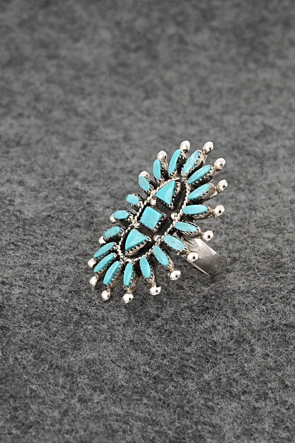 Turquoise & Sterling Silver Ring - Evonne Hustito - Size 7