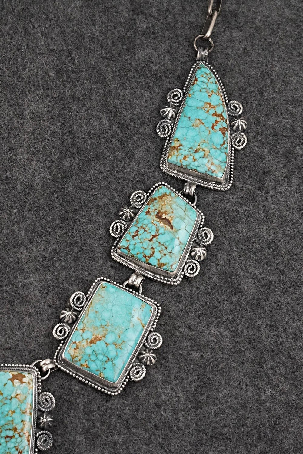Turquoise & Sterling Silver Necklace and Earrings Set - Darrin Livingston