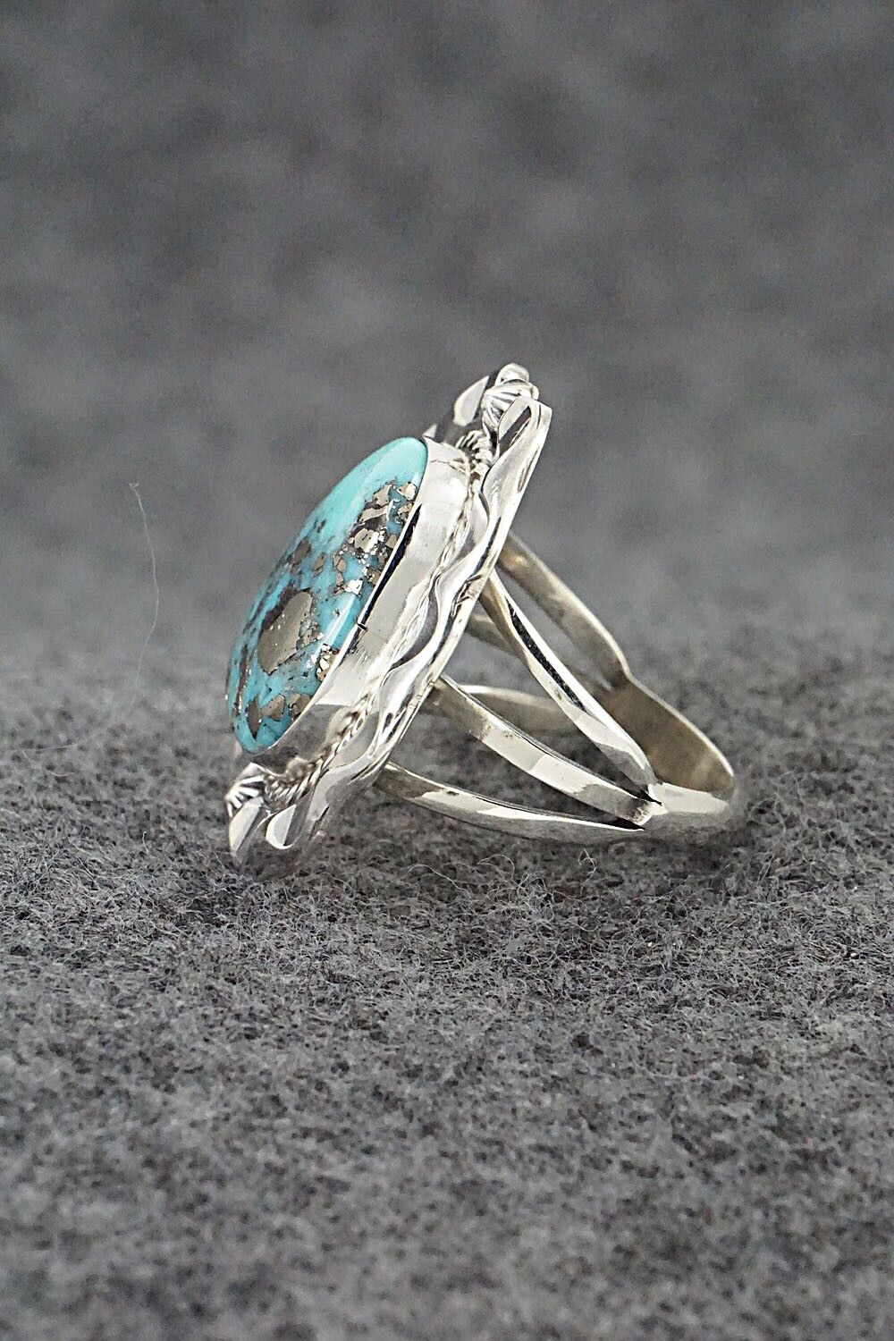 Turquoise & Sterling Silver Ring - Samuel Yellowhair - Size 6.5