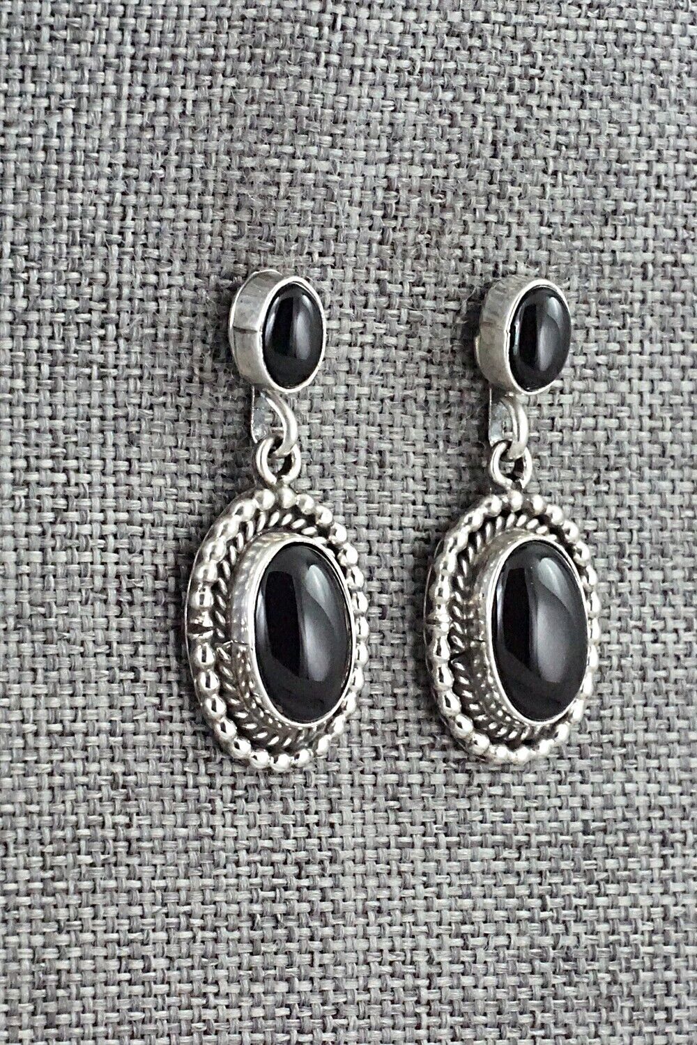 Onyx & Sterling Silver Earrings - Verley Betone