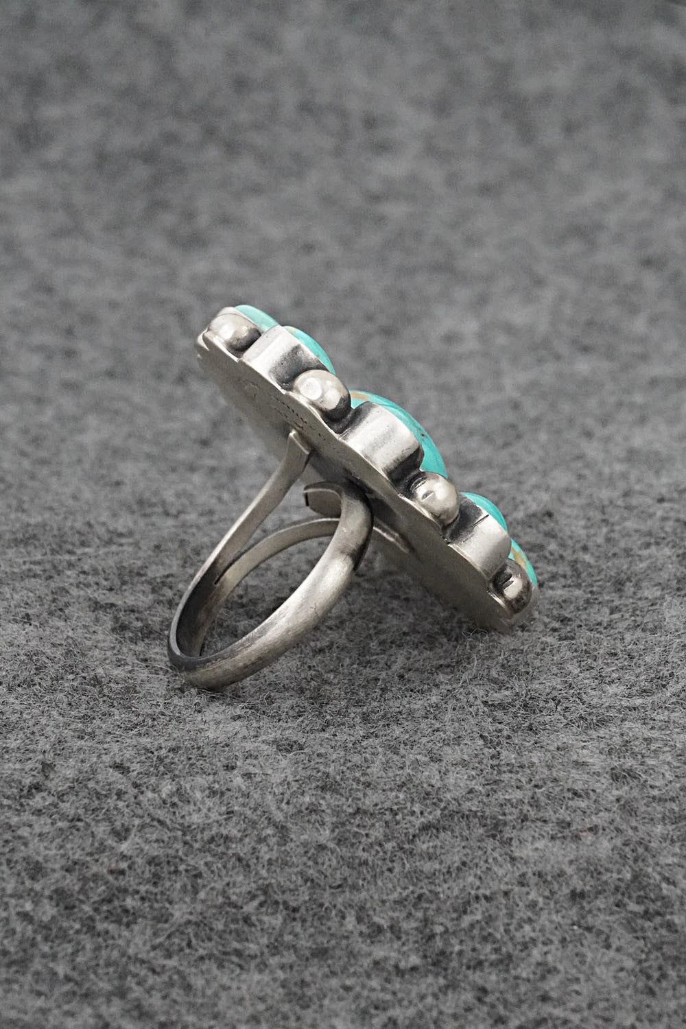 Turquoise & Sterling Silver Ring - Kathleen Livingston - Size Adjustable