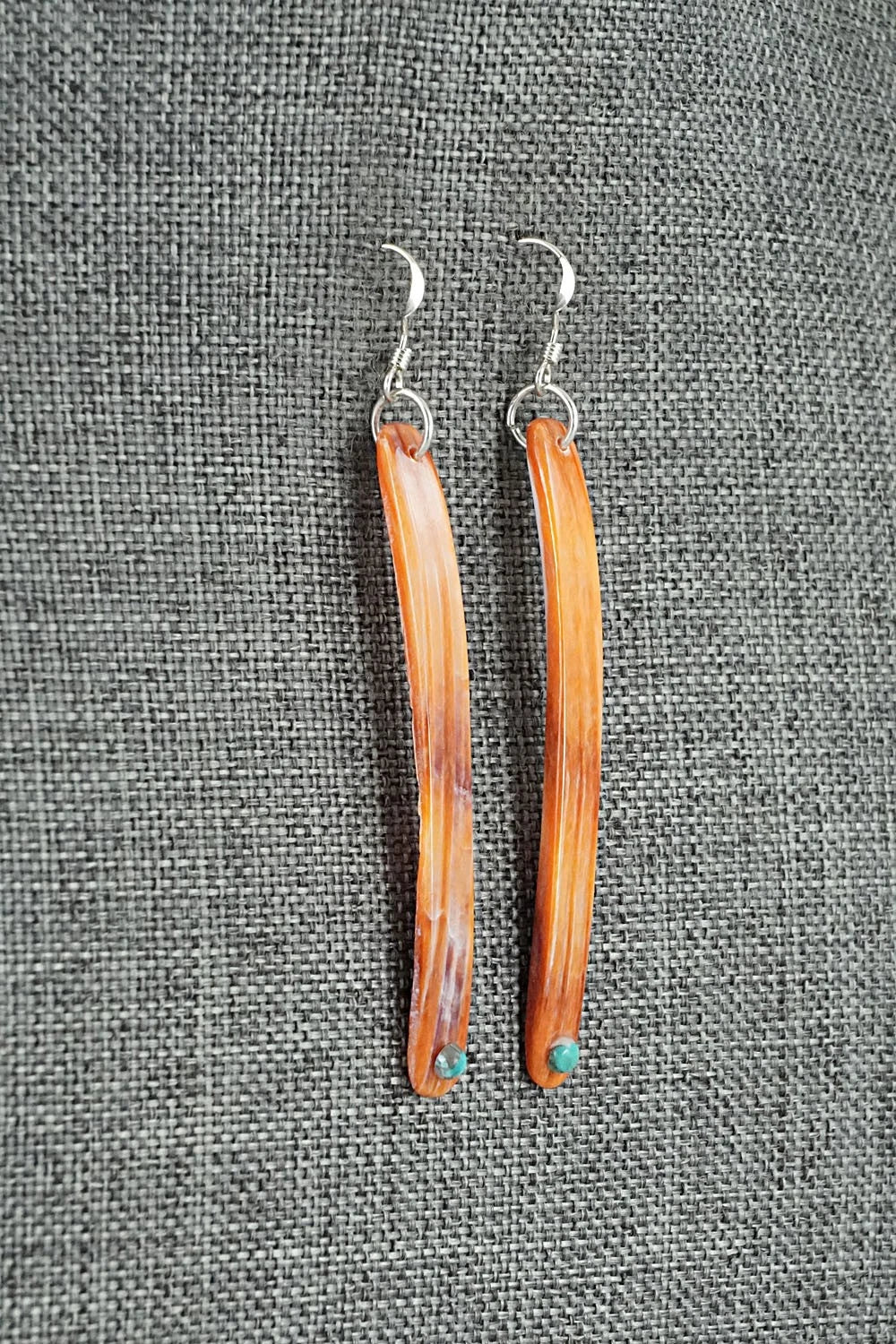 Spiny Oyster, Turquoise & Sterling Silver Earrings - Jesus Espino