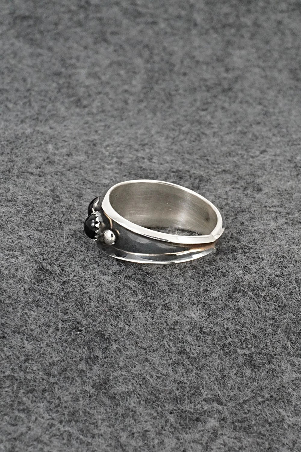 Onyx & Sterling Silver Ring - Paul Largo - Size 11