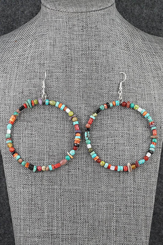Multi-Stone & Sterling Silver Earrings - Helen Tsosie