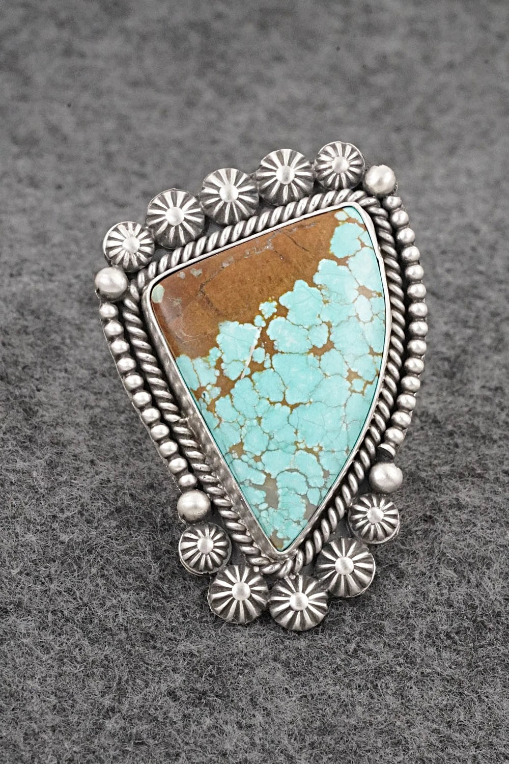 Turquoise & Sterling Silver Ring - Michael Calladitto - Size 8