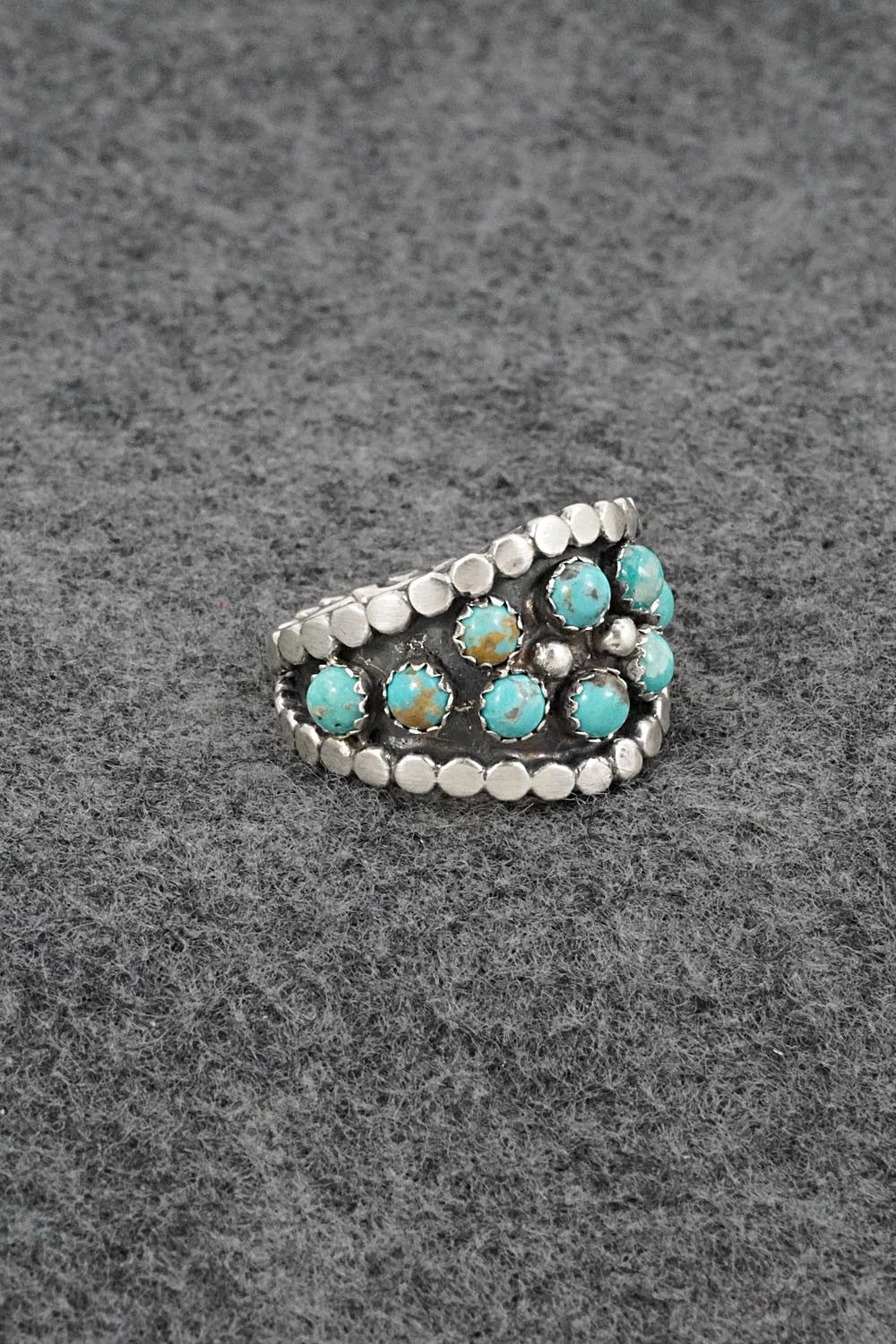 Turquoise & Sterling Silver Ring - Harry B. Yazzie - Size 9