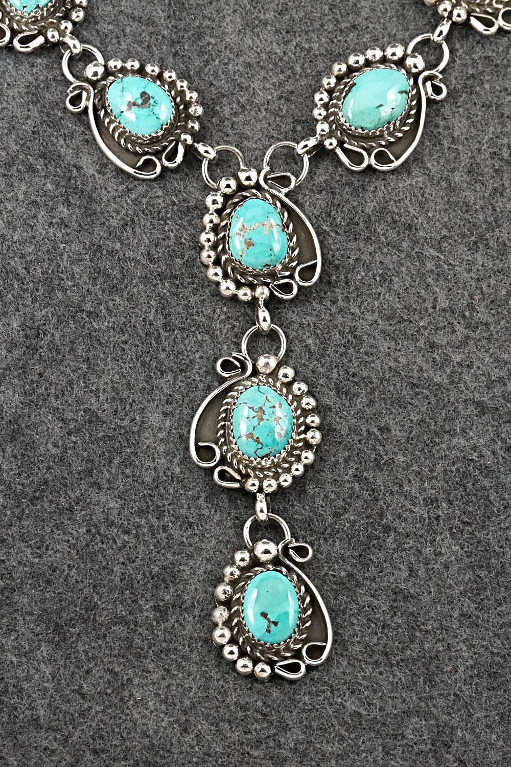 Turquoise & Sterling Silver Necklace and Earrings Set - Phil Nez