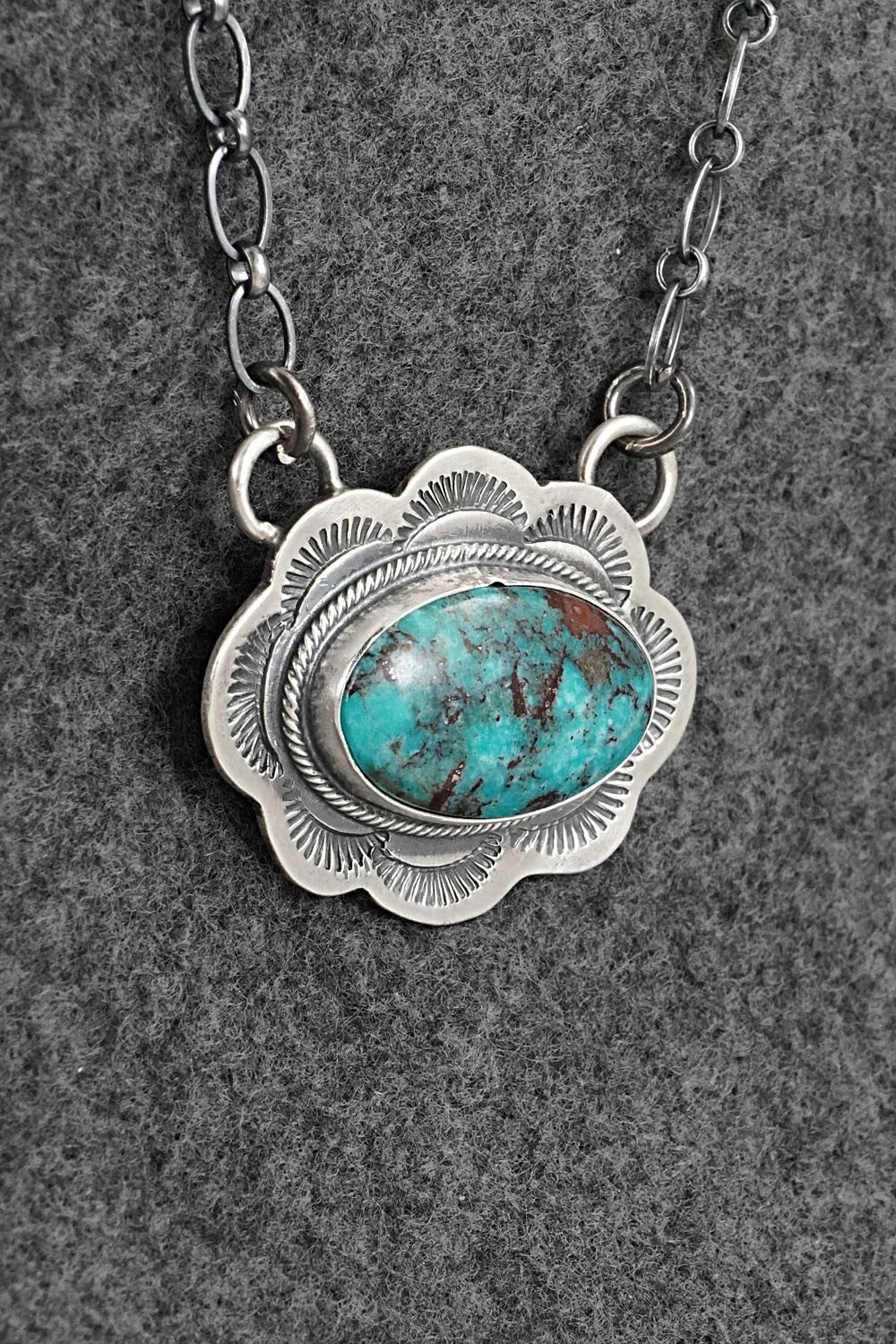 Turquoise & Sterling Silver Necklace - Bobby Johnson