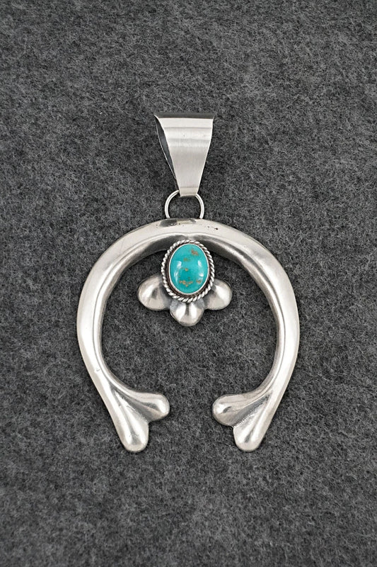 Turquoise & Sterling Silver Pendant - Eugene Gruber