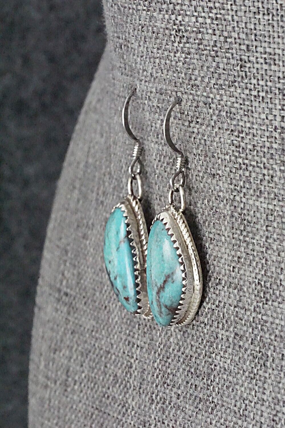 Turquoise & Sterling Silver Earrings - Ernest Hawthorne