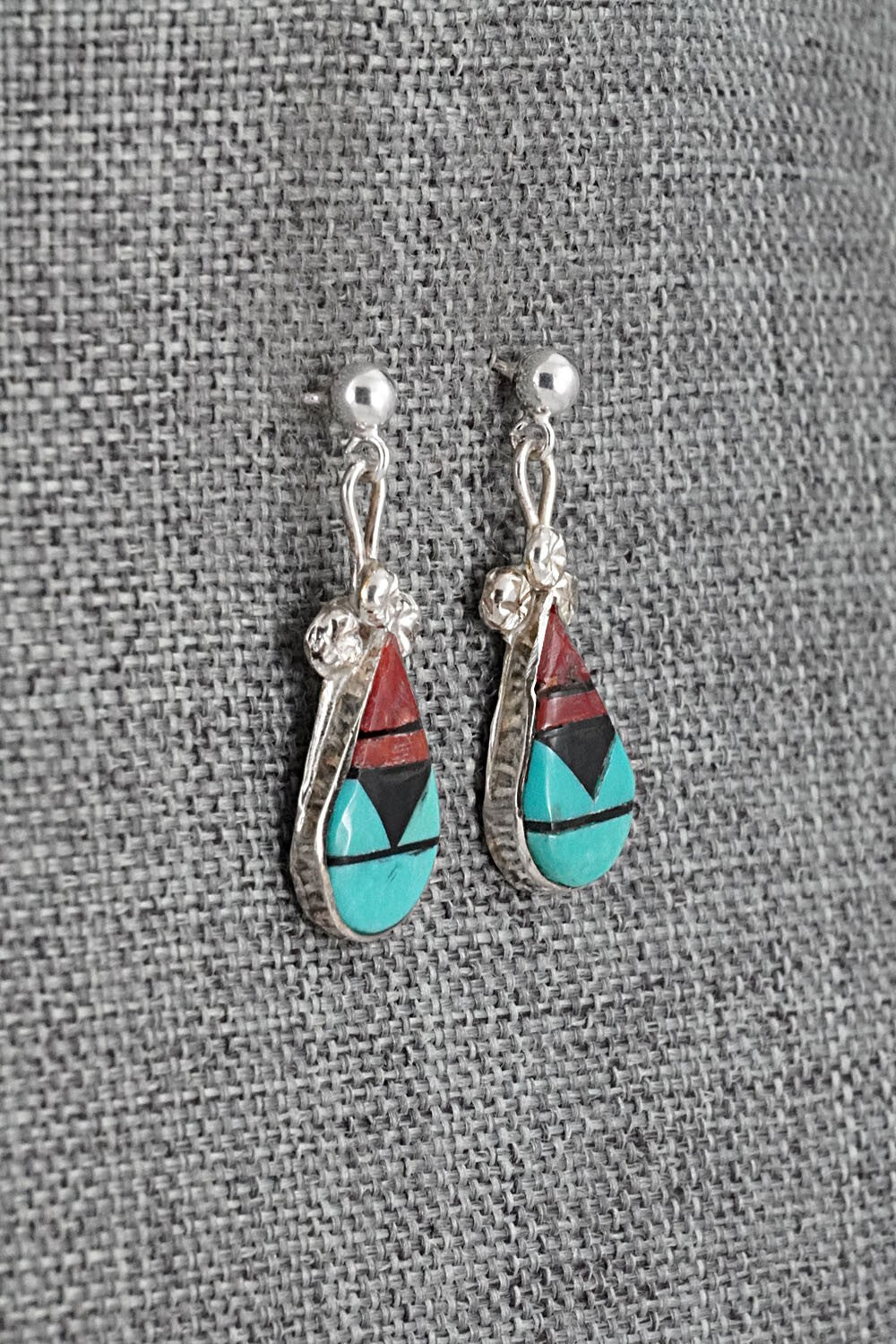 Multi Stone Inlay & Sterling Silver Earrings - Ola Eriacho
