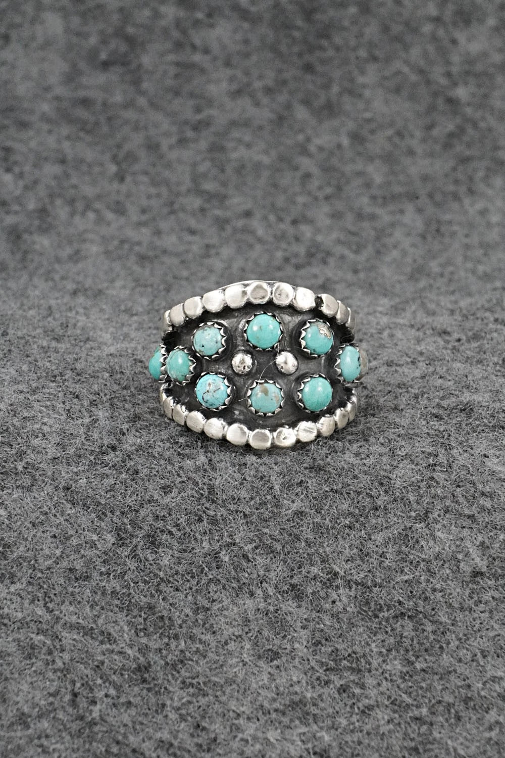 Turquoise & Sterling Silver Ring - Harry B. Yazzie - Size 7