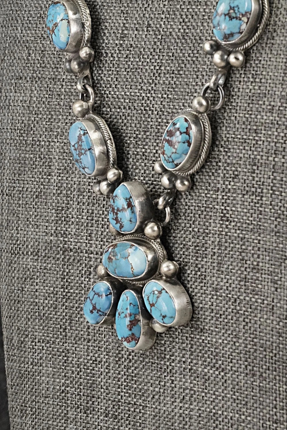 Turquoise & Sterling Silver Necklace and Earrings Set - Kathleen Livingston