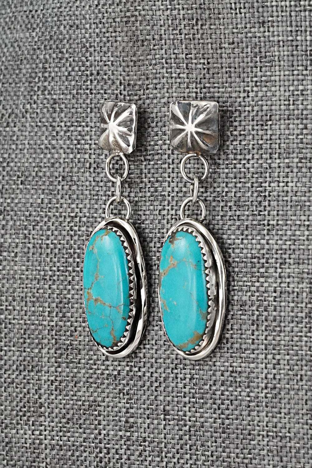 Turquoise & Sterling Silver Earrings - Ernest Hawthorne