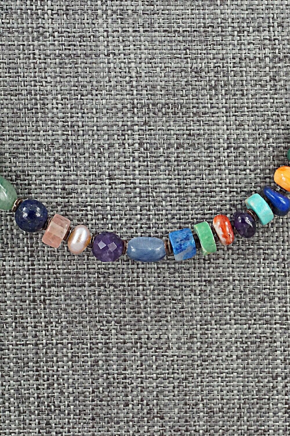 Multi-Stone & Sterling Silver Necklace 18" - Helen Tsosie