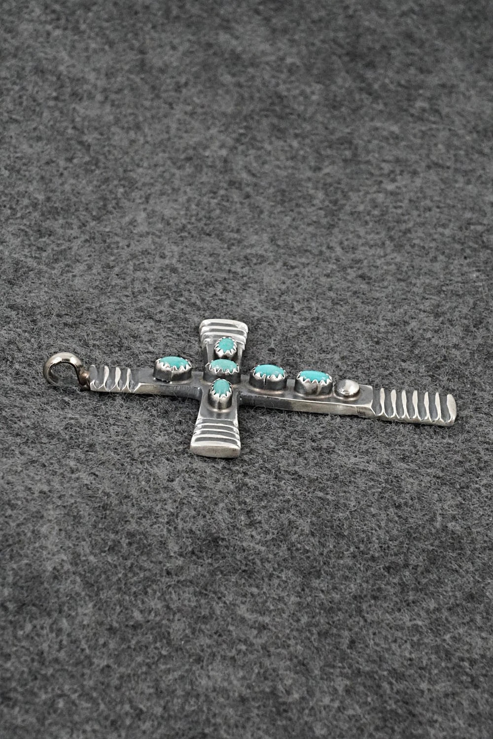 Turquoise & Sterling Silver Pendant - Martha Cayatineto