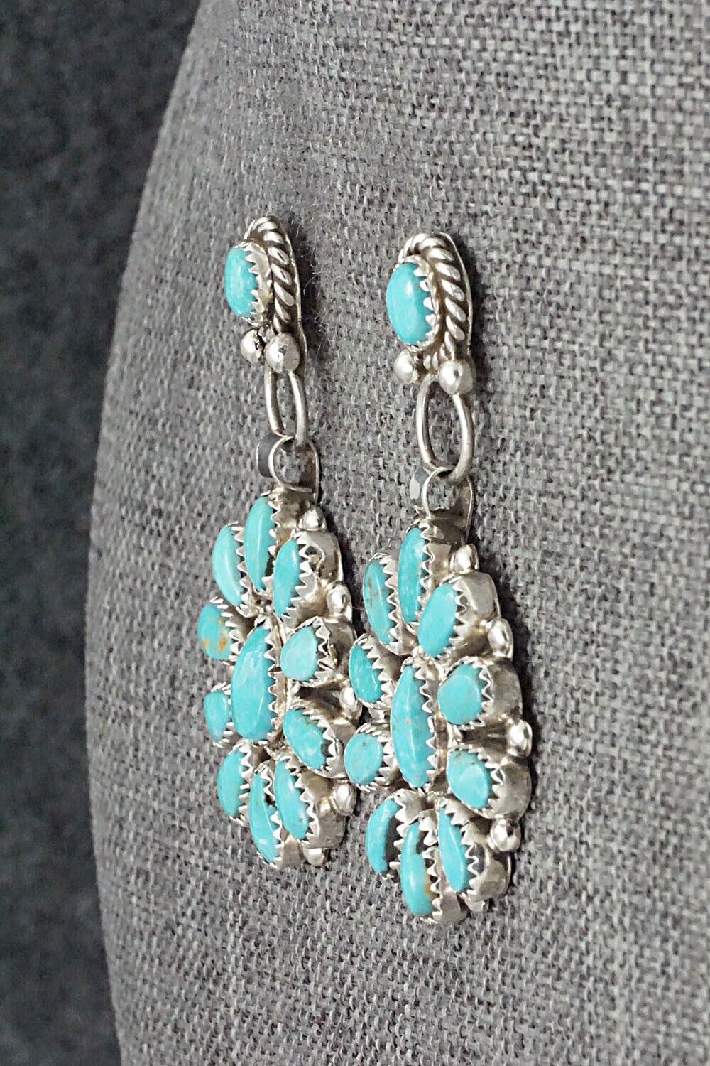 Turquoise & Sterling Silver Earrings - Eunise Wilson